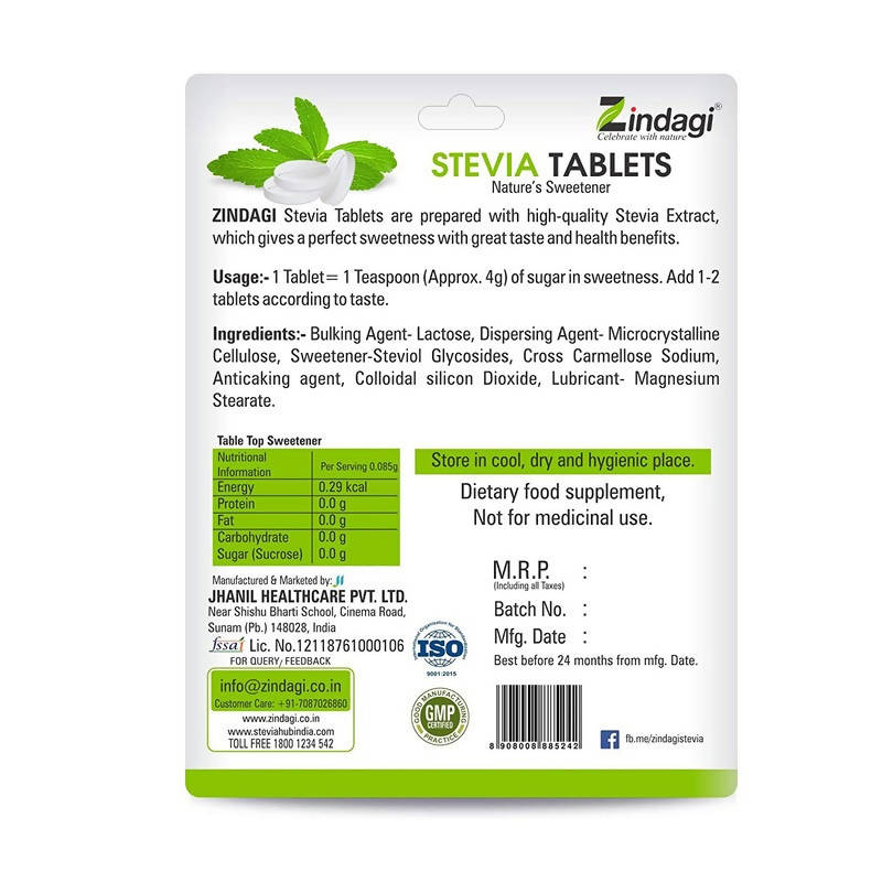 Zindagi Stevia Nature's Sweetener Tablets