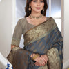 Dhiyona GR Women's Grey Zari Woven Design Chanderi Cotton Saree