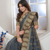 Dhiyona GR Women's Grey Zari Woven Design Chanderi Cotton Saree