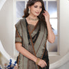Dhiyona GR Women's Black Zari Woven Design Chanderi Cotton Saree