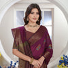 Dhiyona GR Women's Wine Zari Woven Design Chanderi Cotton Saree