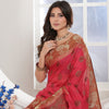Dhiyona GR Women's Pink Zari Woven Design Chanderi Cotton Saree