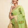 Dhiyona GR Women's Priya Pista Green Cotton Linen Saree
