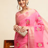 Dhiyona GR Women's Priya Rose Pink Cotton Linen Saree