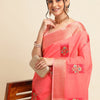 Dhiyona GR Women's Priya Red Cotton Linen Saree