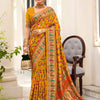 Women's Dola Silk Mustard Printed Designer Saree With Blouse Piece