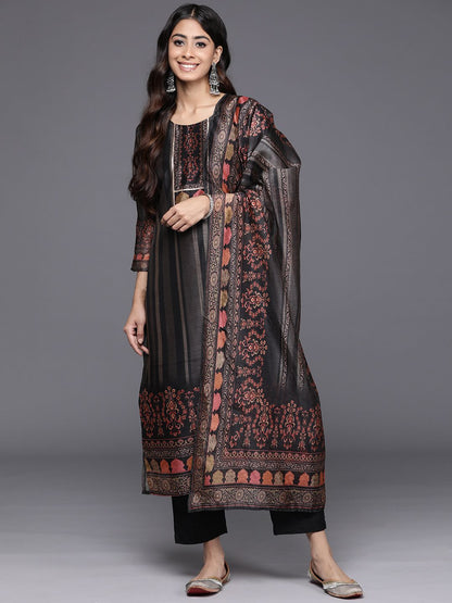 Dhiyona VA Women's Geometric Printed Kurta with Trousers & Dupatta
