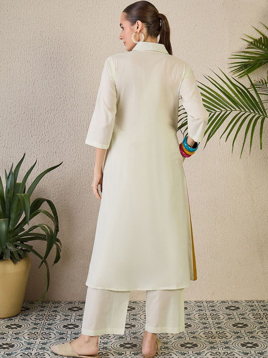 Indyancart IE INDO ERA Women Printed Tunic with Trousers