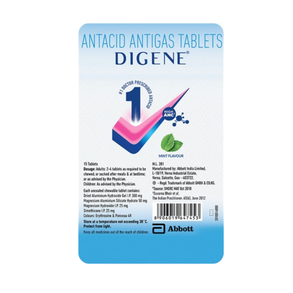 Digene Antacid Antigas Tablets For Acidity Gas & Stomach Care
