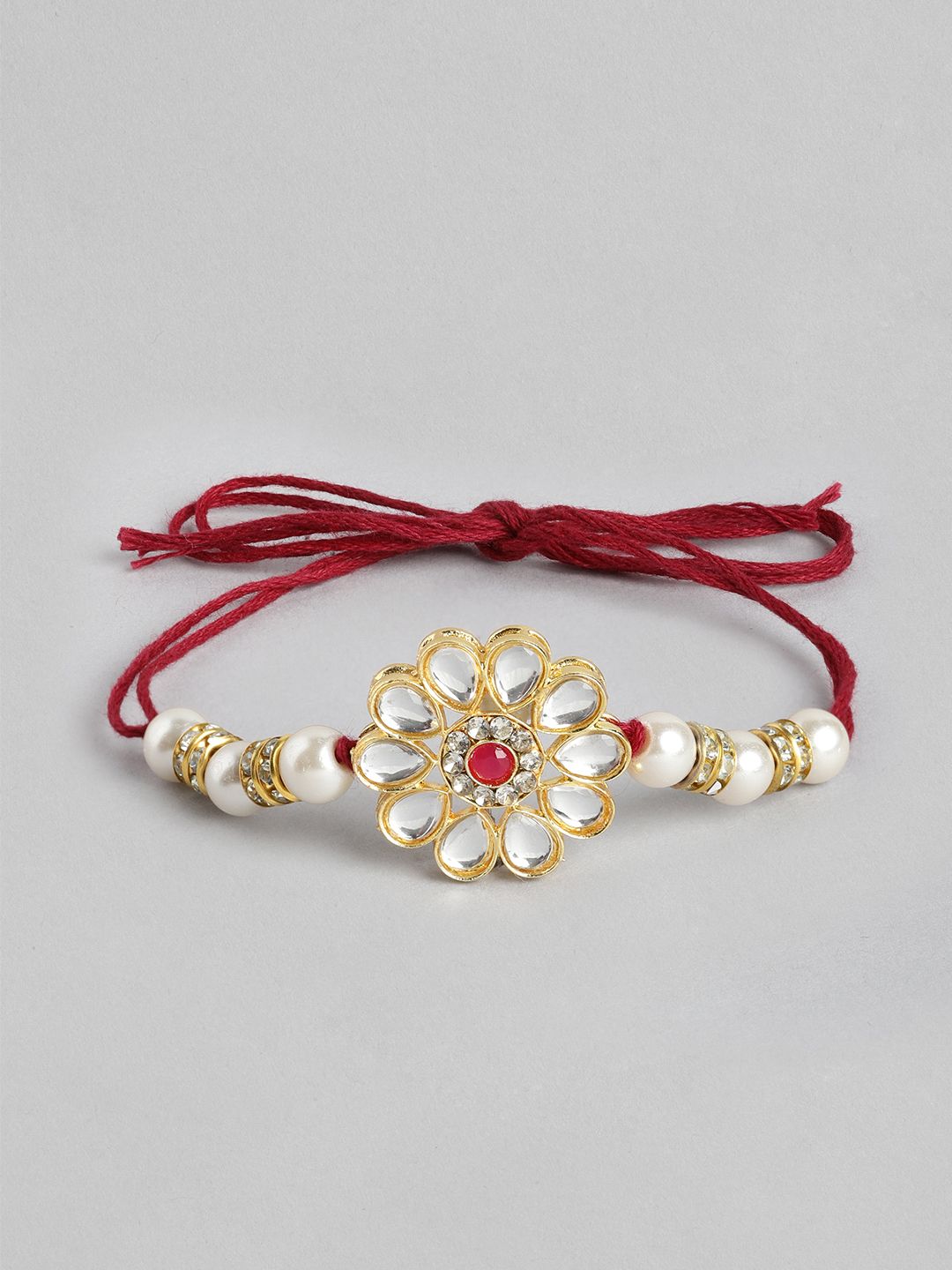 Anouk Unisex Set of 2 Beaded Bhai Bhabhi Rakhis With Roli & Chawal