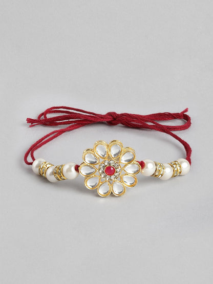Anouk Unisex Set of 2 Beaded Bhai Bhabhi Rakhis With Roli & Chawal