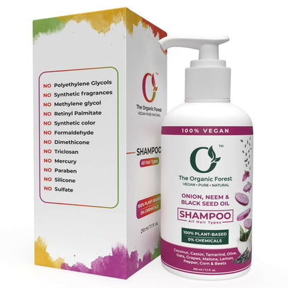 The Organic Forest Onion, Neem & Black Seed Oil Hair Shampoo - Indyancart