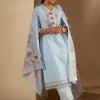 Dhiyona IE Floral Yoke Design Straight Thread Work Pure Cotton Kurta with Trousers & Dupatta