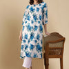 Indyancart IE Women Floral Printed Regular Pure Cotton Kurta with Trousers