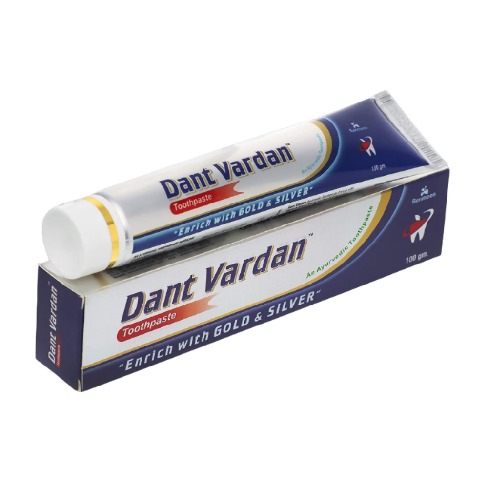Benmoon Ayurveda Dant Vardan "Enrich With Gold & Silver" Toothpaste - Indyancart