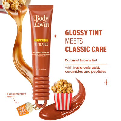 Plum Goodness Popcorn N' Pilates Glassic Lip Balm by BodyLovin'