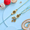 Dhiyona Gold-Toned Beaded Bhaiya Bhabhi Thread Rakhi
