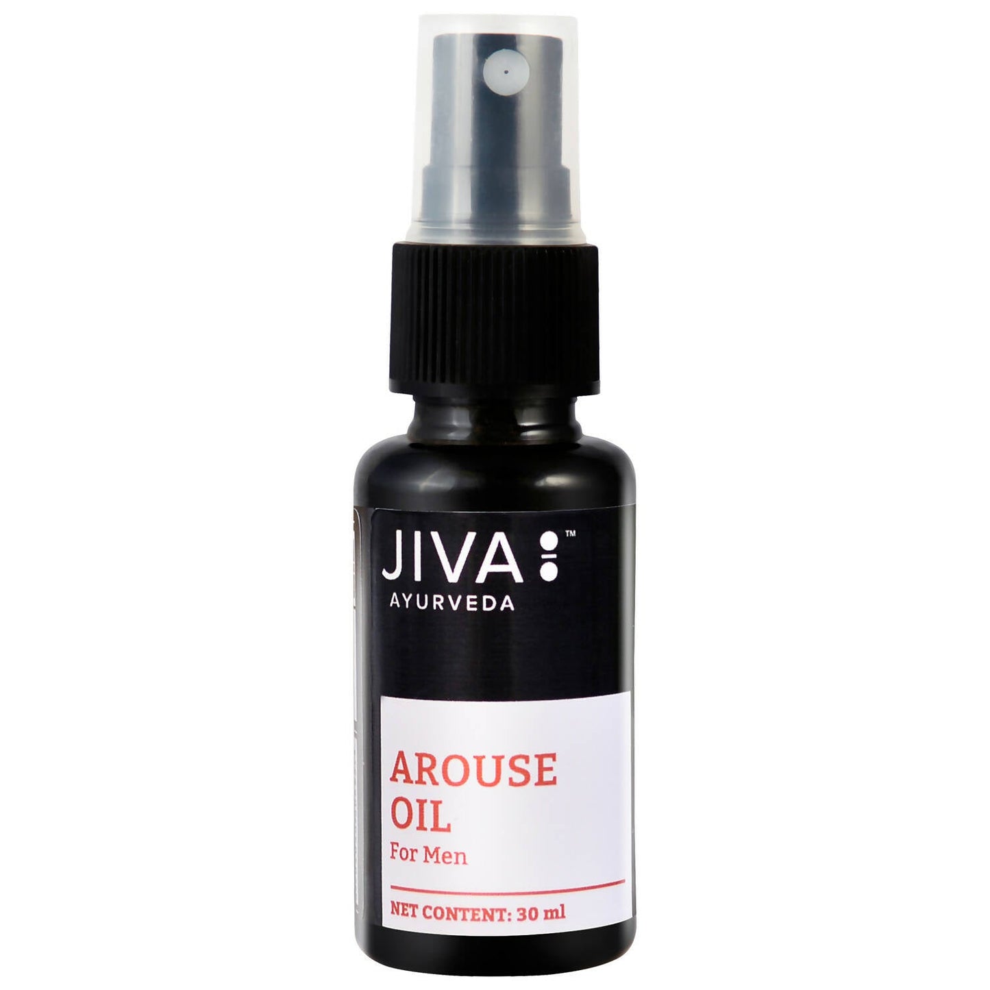 Jiva Ayurveda Arouse Oil bottle with Ayurvedic herbal ingredients, designed for natural aromatic oil therapy.