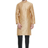 Men's Gold Silk Blend Straight Kurta Pyjama Set