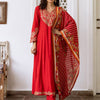 Dhiyona IE Women Ethnic Motifs Embroidered Empire Kurta with Trousers & With Dupatta