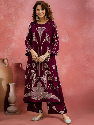 Indyancart SN Women's Printed Straight Kurta & Palazzo