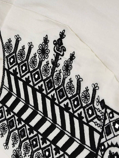 Ethnic Motifs Embroidered Regular Mirror Work Kurta With Palazzo And Dupatta