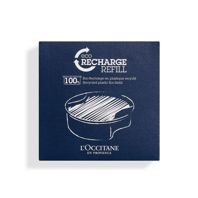 L'Occitane Ultra Rich Body Cream refill in a sleek container, designed for nourishing and hydrating skin.