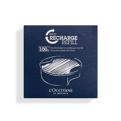 L'Occitane Ultra Rich Body Cream refill in a sleek container, designed for nourishing and hydrating skin.
