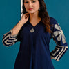 Dhiyona IE Women Embroidered Regular Thread Work Pure Cotton A-Line Kurta with Trousers