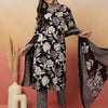 Indyancart SN Women's Floral Printed Adda Work Cotton Kurta With Trouser & Dupatta