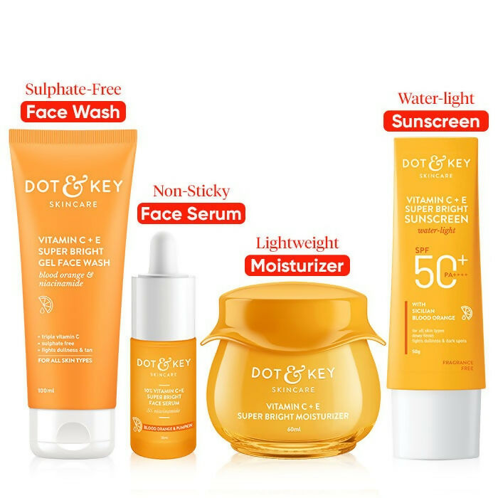 Dot & Key Vitamin C + E sunscreen from skincare routine combo, featuring a lightweight, broad-spectrum sun protection lotion.