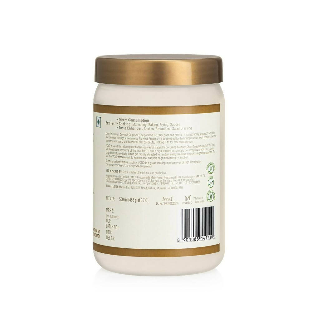 Coco Soul Cold Pressed Natural Virgin Coconut Oil - Indyancart
