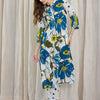 Dhiyona IE Floral Printed Pure Cotton Mandarin Collar Tunic With Trousers