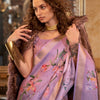 Dhiyona GR Women's Queen Lavender Banarasi Digital Soft Silk Saree