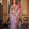 Dhiyona GR Women's Queen Purple Banarasi Digital Soft Silk Saree