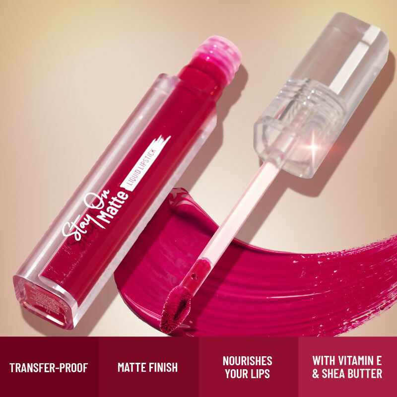 Swiss Beauty Stay On Matte Liquid Lipstick - 2 Supple Pink
