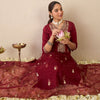 Dhiyona IE Ethnic Motifs Embroidered V-Neck Zari Straight Kurta With Trousers & Dupatta