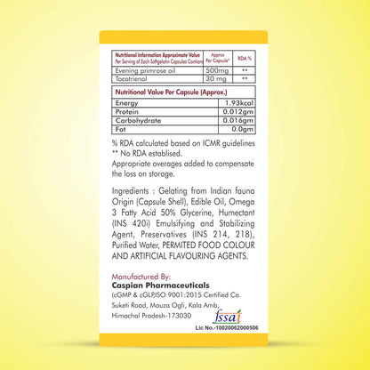 Fytika Epo 1000 Evening Primrose Oil and Tocotrienol Capsules - Indyancart