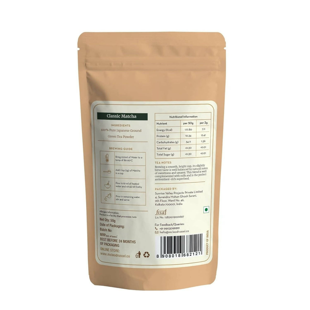 McLeod Russel 1869 Classic Matcha - 100% Pure Japanese Matcha Green Tea