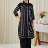 Dhiyona IE Geometric Printed Shirt Collar Straight Kurta With Trousers