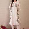 Dhiyona IE Women Floral Embroidered Regular Thread Work Pure Cotton Kurta with Trousers