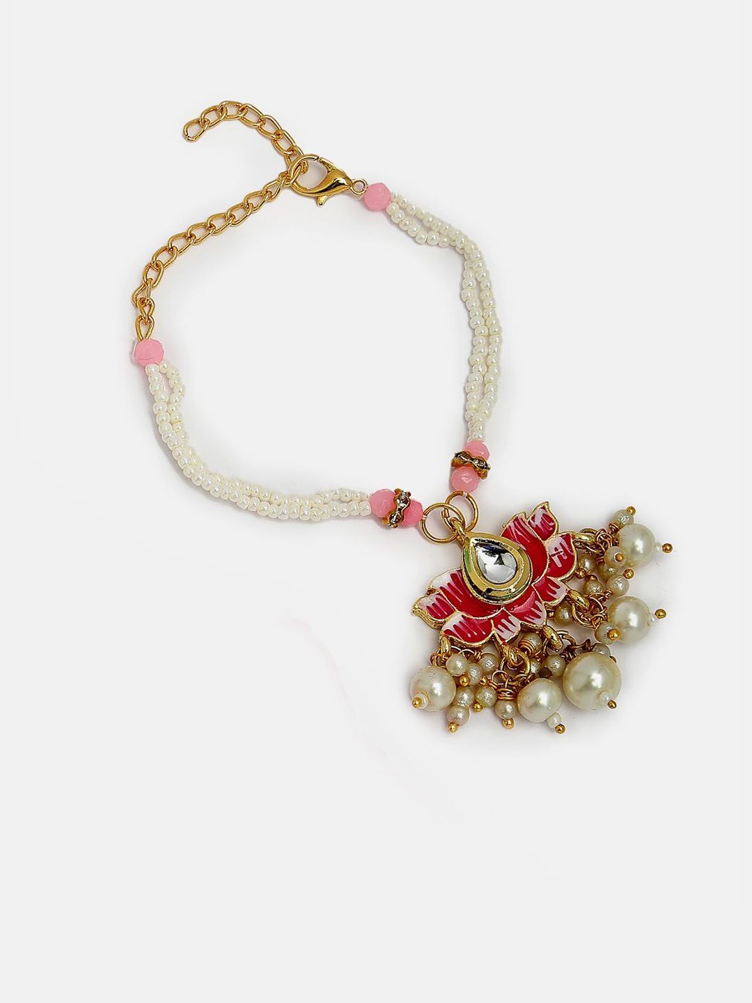 Anouk Pack Of 2 Kundan Studded & Beaded Bhaiya Bhabhi Rakhi With Roli Chawal