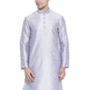 Men's Light Blue Silk Blend Straight Kurta