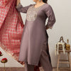Indyancart Women's Ethnic Motifs Embroidered Regular Kurta with Trousers & With Dupatta