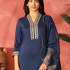 Dhiyona IE Women Ethnic Motifs Embroidered Regular Thread Work Kurta with Trousers & With Dupatta