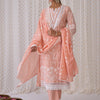 Dhiyona IE Floral Embroidered Pure Cotton Straight Kurta With Trousers & Dupatta