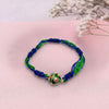Dhiyona Magnetic Opening Blue Meenakari Work Thread Rakhi With Roli Chawal Chandan Mishri
