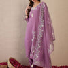 Dhiyona IE Women Floral Embroidered Regular Thread Work Kurta with Trousers & With Dupatta