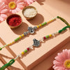 Dhiyona Set Of 2 Multicolor Religious Thread Rakhi With Roli Chawal Chandan Mishri