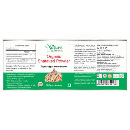 Naturz Ayurveda Organic Shatavari Powder
